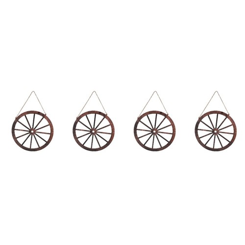 Rustic wooden wagon wheel wall - wooden,