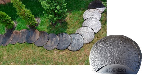 Concrete mold log stepping - concrete,