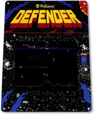Defender Classic Williams Arcade Marquee Game Room Wall Decor Large Metal Sign