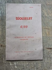 1959 Wolseley 6/99 Schedule Of