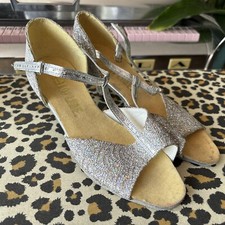 Silver Glitter Leather Bottom