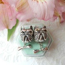 Emerald French Bulldog Dog Cufflinks Mens Jewelery Sterling Silver