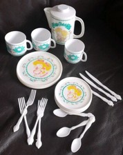 Vintage Retro Cabbage Patch Kids Plastic Tea Play Set - 21 Pcs - Made in Italy