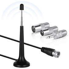 Indoor DAB FM Aerial Telescopic Magnetic Base 3M Cable F Type 75 Ohm HiFi Stereo