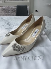 Jimmy Choo Women's Heel White Wedding Shoes EU 39 1/2