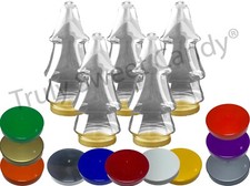 Christmas Sweet Jars Tree Shape x5 Plastic Xmas Crafts Gifts Candy Cookie Tubs