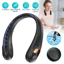 Neckband Fan Bladeless Lazy Neck Hanging Cooler USB Rechargeable Hands Free Fans