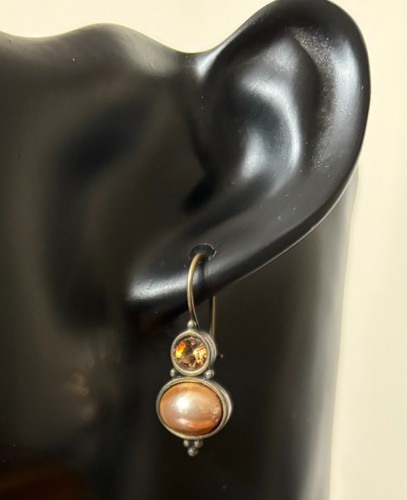 Vintage earrings pearl - vintage, stone