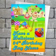 Candy Crush birthday card. 5x7