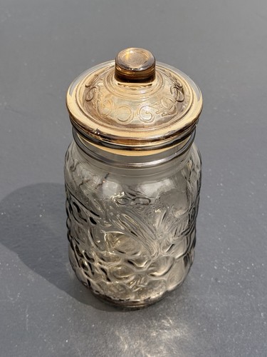Vintage smoked glass storage - smoked,