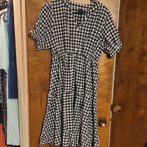 Emery rose black white gingham - black,