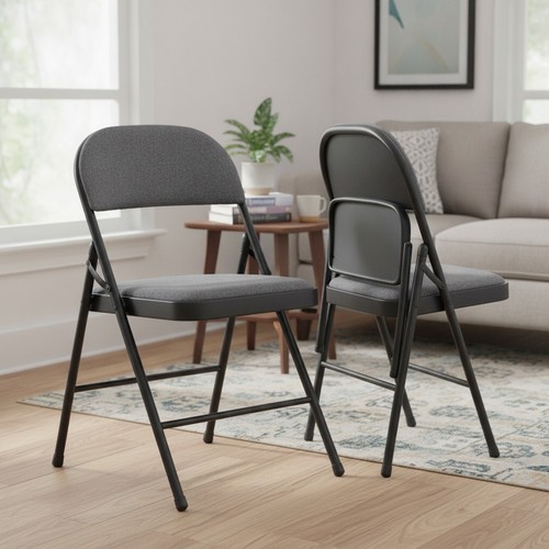 Folding chairs set grey - of, 2