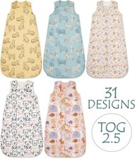 Baby Sleeping Bag 2.5 TOG Cotton Lined 0-36M Boys Girls Unisex Prints