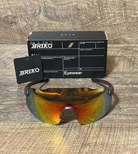 Briko Starlight Zara Sunglasses Cycling Brown Nut Red Mirror Cat. 3 Boxed Unused