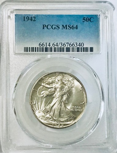 1942 walking liberty - liberty, pcgs