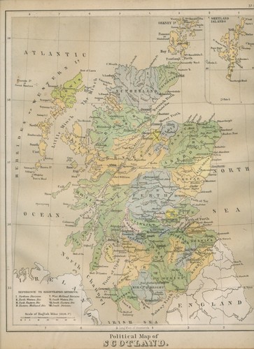 Map scotland 1879 - scotland, embossed