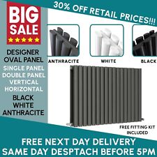 Designer Vertical Oval Column Tall Upright Central Heating Radiator Anthracite