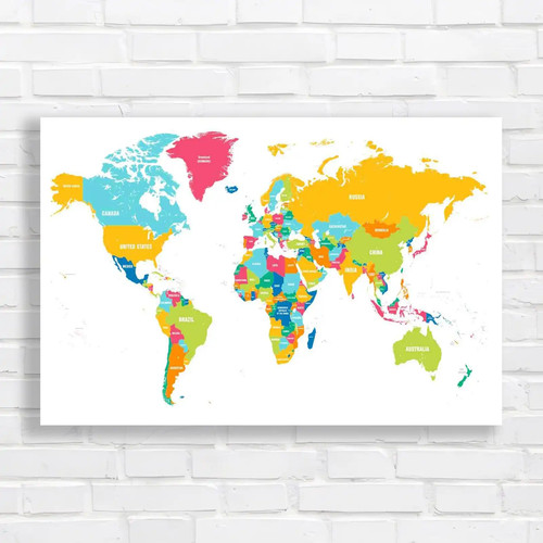Kids colourful world map - kids,