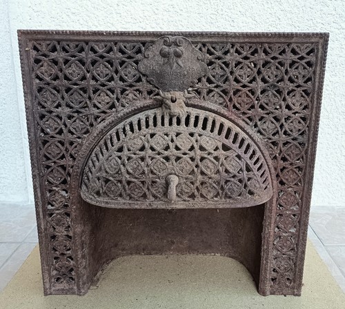 Antique cast iron stove gothic - antique,