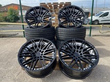 VW Transporter T5 T6 T6.1 20" Alloys + TYRES KOKO Gloss Black HIGH LOAD 