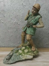 Antique Rare CAPODIMONTE by Mario Alparone, Italian Porcelain Fisherman Figurine