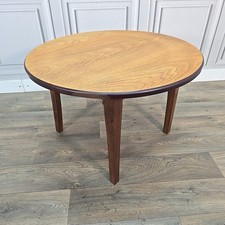 Unusual Upcycled Round Coffee Table – Oak Top "Nik Munro" John Lewis Chair Base