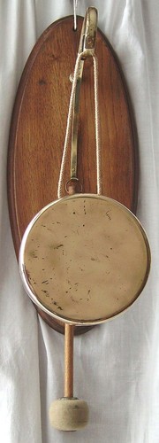 Antique brass oak wall gong - antique,