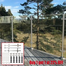 Stainless Steel Handrail Fittings Balustrade Glass Railings Fence Clamps Panels