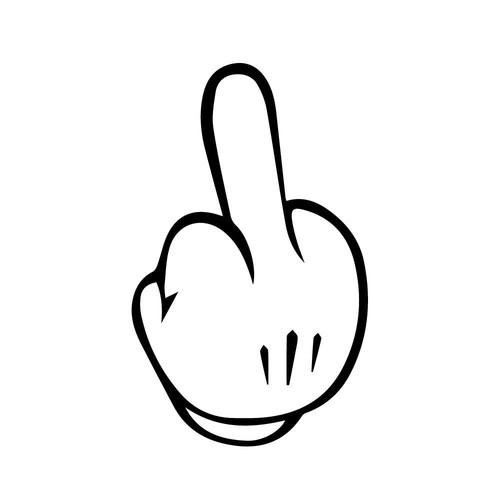 Middle finger vinyl decal - middle,