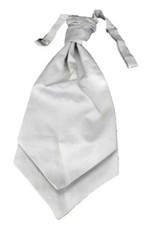 Alexandre Saville Row Silk Pre Tied Ruche Cravat Ivory White 13.5"~18.5" collar