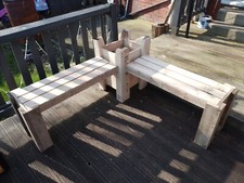 Wooden Garden Corner Bench With Planter 