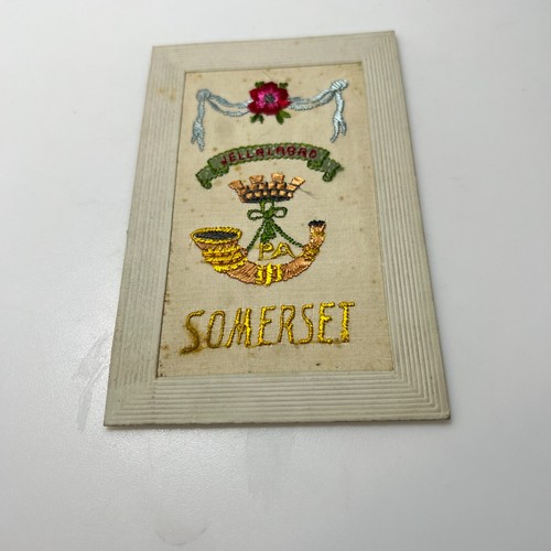 Ww1 silk postcard somerset - silk,