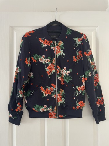 Zara navy blue - red, floral