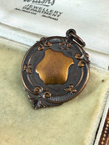 Vintage copper watch fob - vintage,