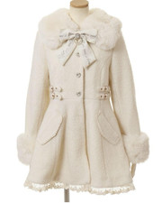 LIZ LISA Coat White Fur Bijou