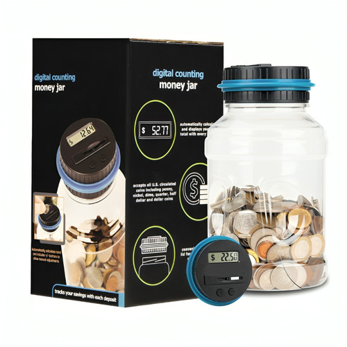 Digital coin counting piggy - digital,