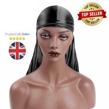 Men Cap Wrap Satin Long Tail