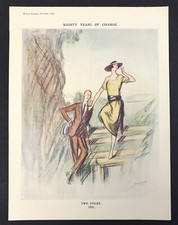 Punch cartoon Eighty Years of Change Two Stiles original colour print 1921