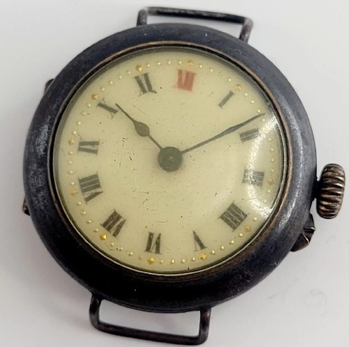 Antique ladies gunmetal watch - ladies,