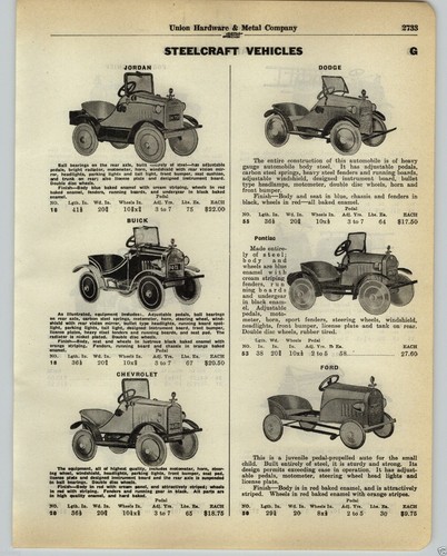 1930 paper steelcraft toy - 1930, ad