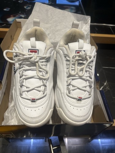 Fila white leather trainers - white,