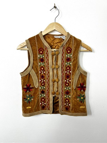 Vintage brown velvet floral - brown,