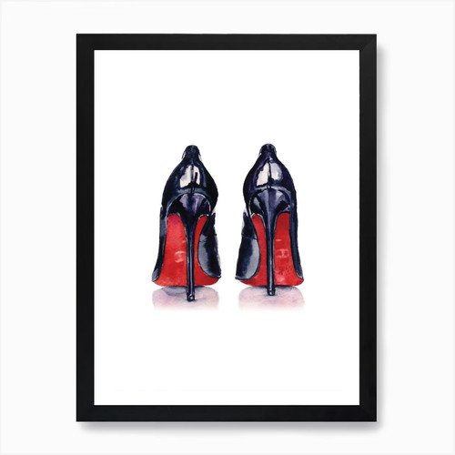 Black heels with red - black, bottom