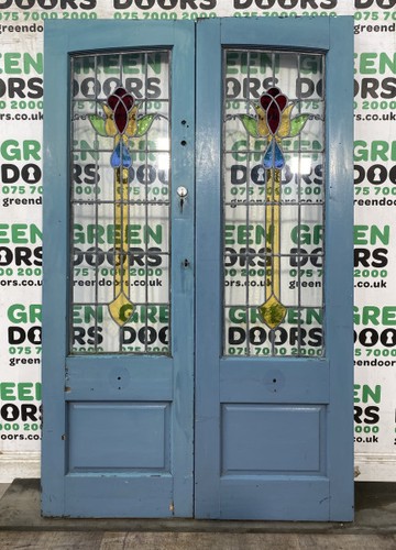 Stained glass french doors - glass,