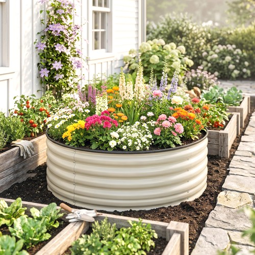 Outsunny galvanised planter - outsunny,