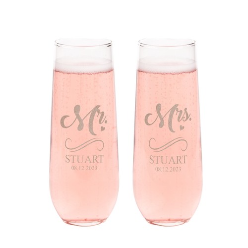 Stemless champagne flutes set - stemless,