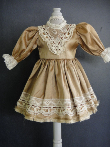 Silk beige dress for antique - silk,