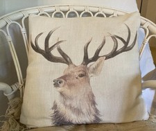 Used Stags Head Cushion 43 x 43 cm
