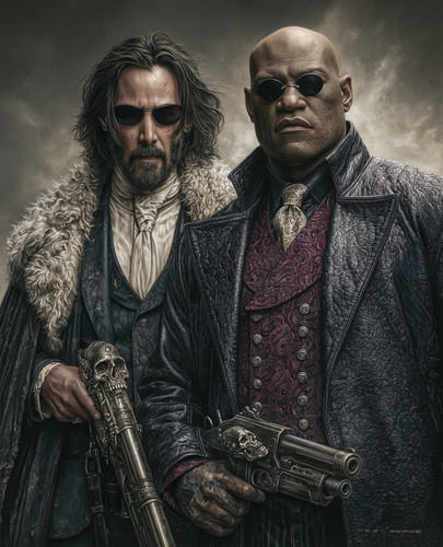 Neo and morpheus with ornate - neo,