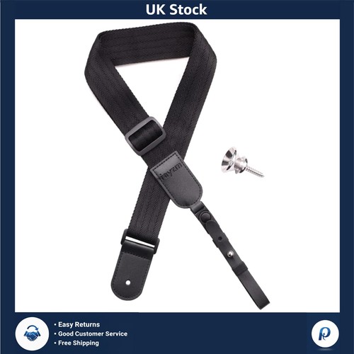 Classic black ukulele strap - black,